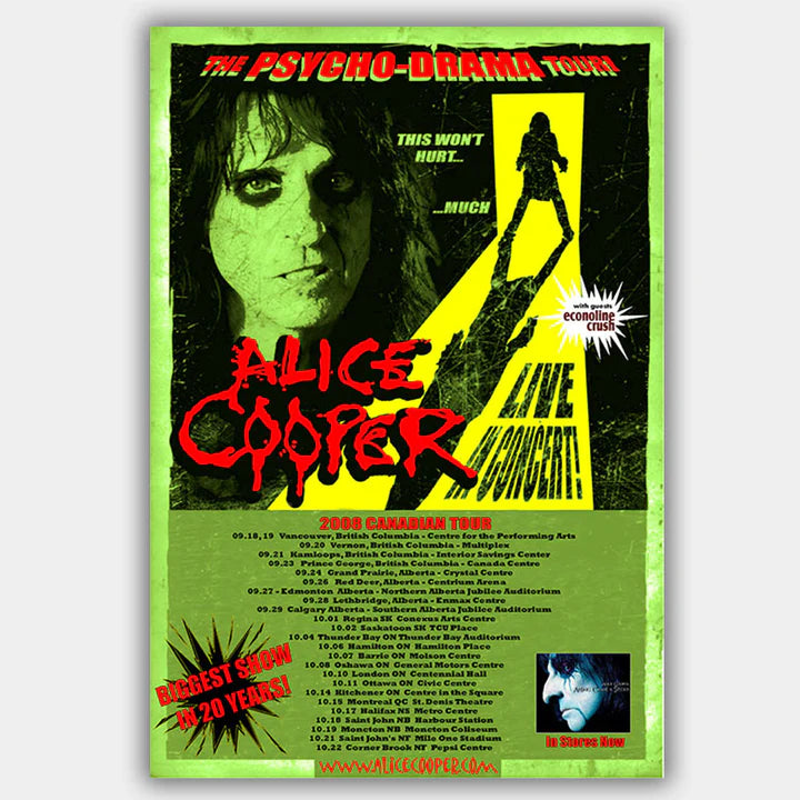 Alice Cooper with Econoline Crush (2008) - Concert Poster - 13 x 19 inches