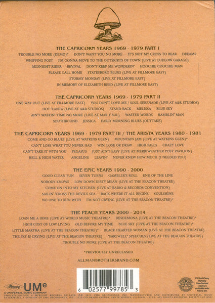 THE ALLMAN BROTHERS - TROUBLE NO MORE - 50TH ANNIVERSARY COLLECTION - CD/DVD BOXSET - M* - UCD