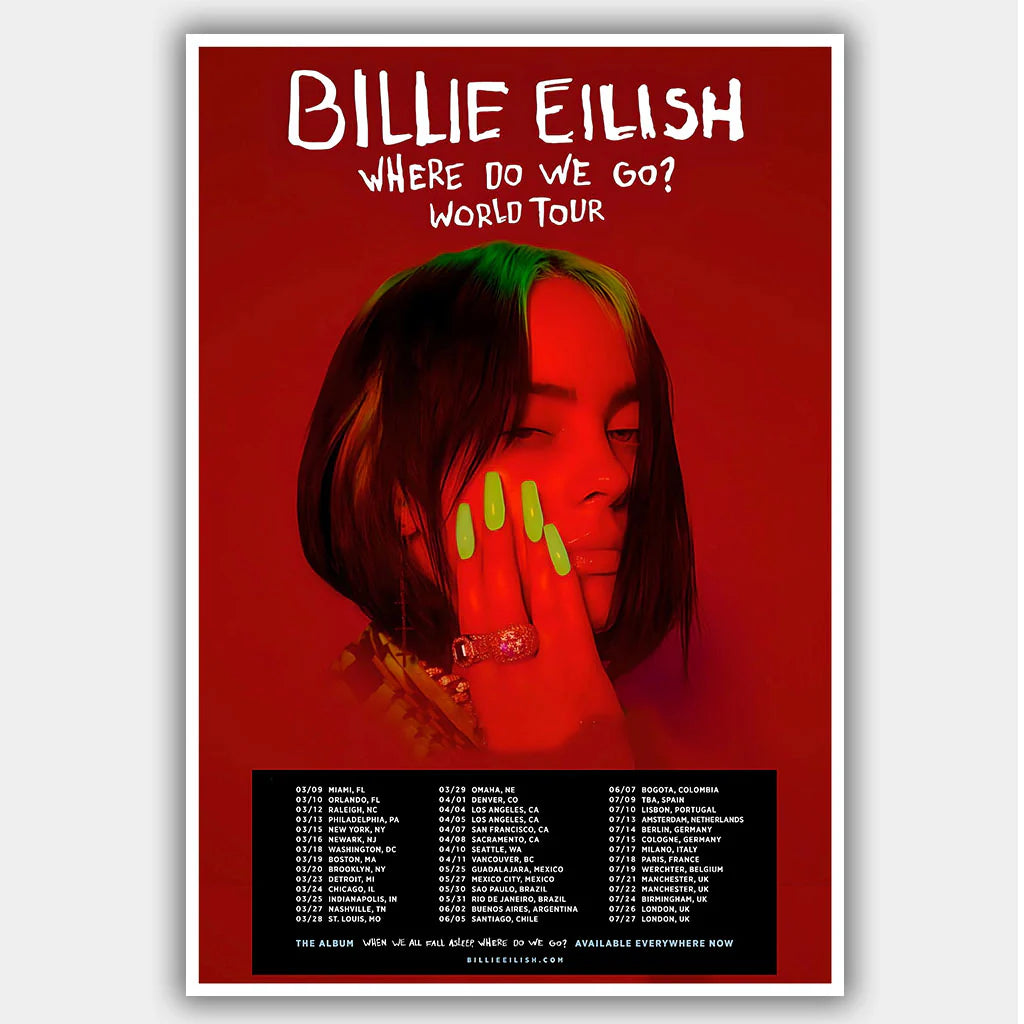 EILISH BILLIE- (2019) - Concert Poster - 13 x 19 inches