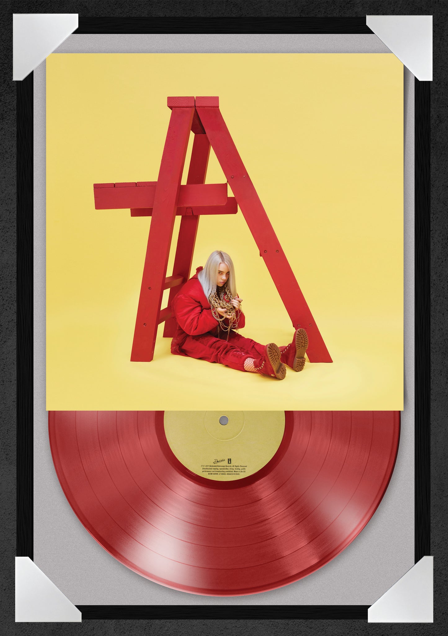 BILLIE EILISH - DON'T SMILE AT ME - 12x18" GLASS FRAMED RECORD POSTER