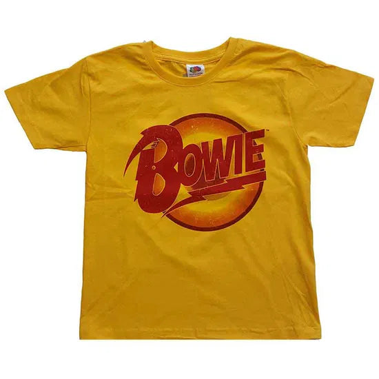 DAVID BOWIE - FLASH LOGO YELLOW - KIDS TSHIRT