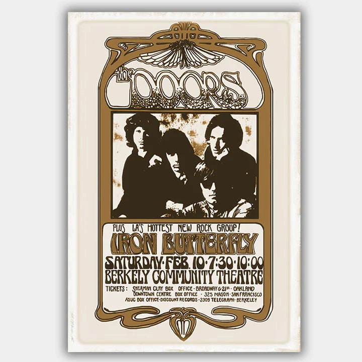 Doors with Iron Butterfly (1967) - Concert Poster - 13 x 19 inches