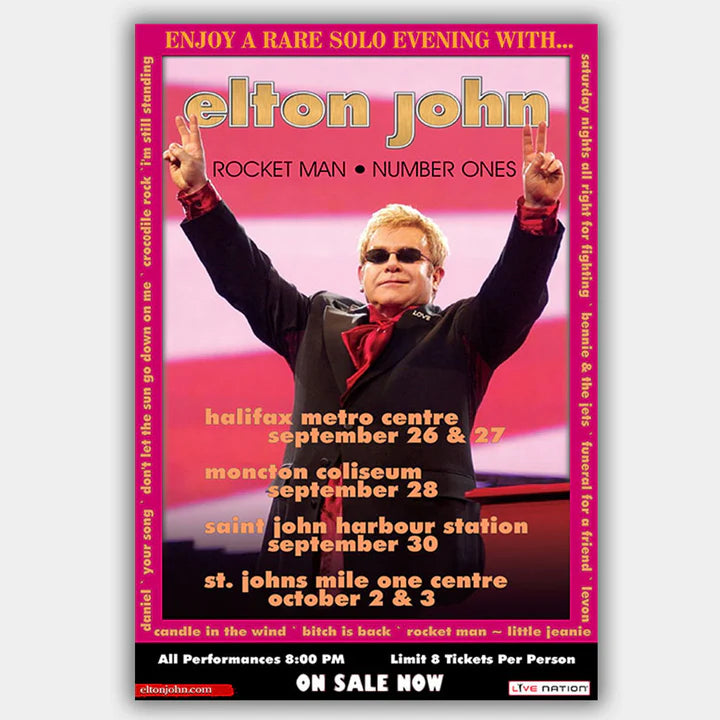 JOHN, ELTON (2008) - Concert Poster - 13 x 19 inches