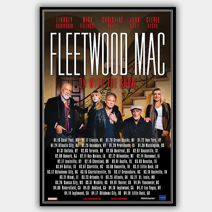 FLEETWOOD MAC UNLEASHED TOUR 2009 CONCERT POSTER 13 X 19"
