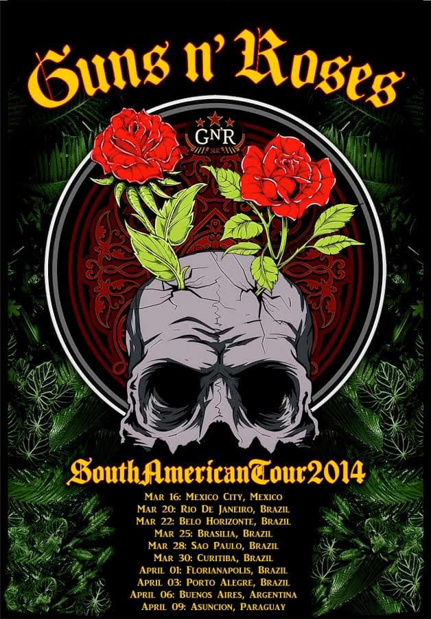 GUNS & ROSES - SOUTH AMERICAN TOUR 2044 - 13" X 19" - CONCERT POSTER