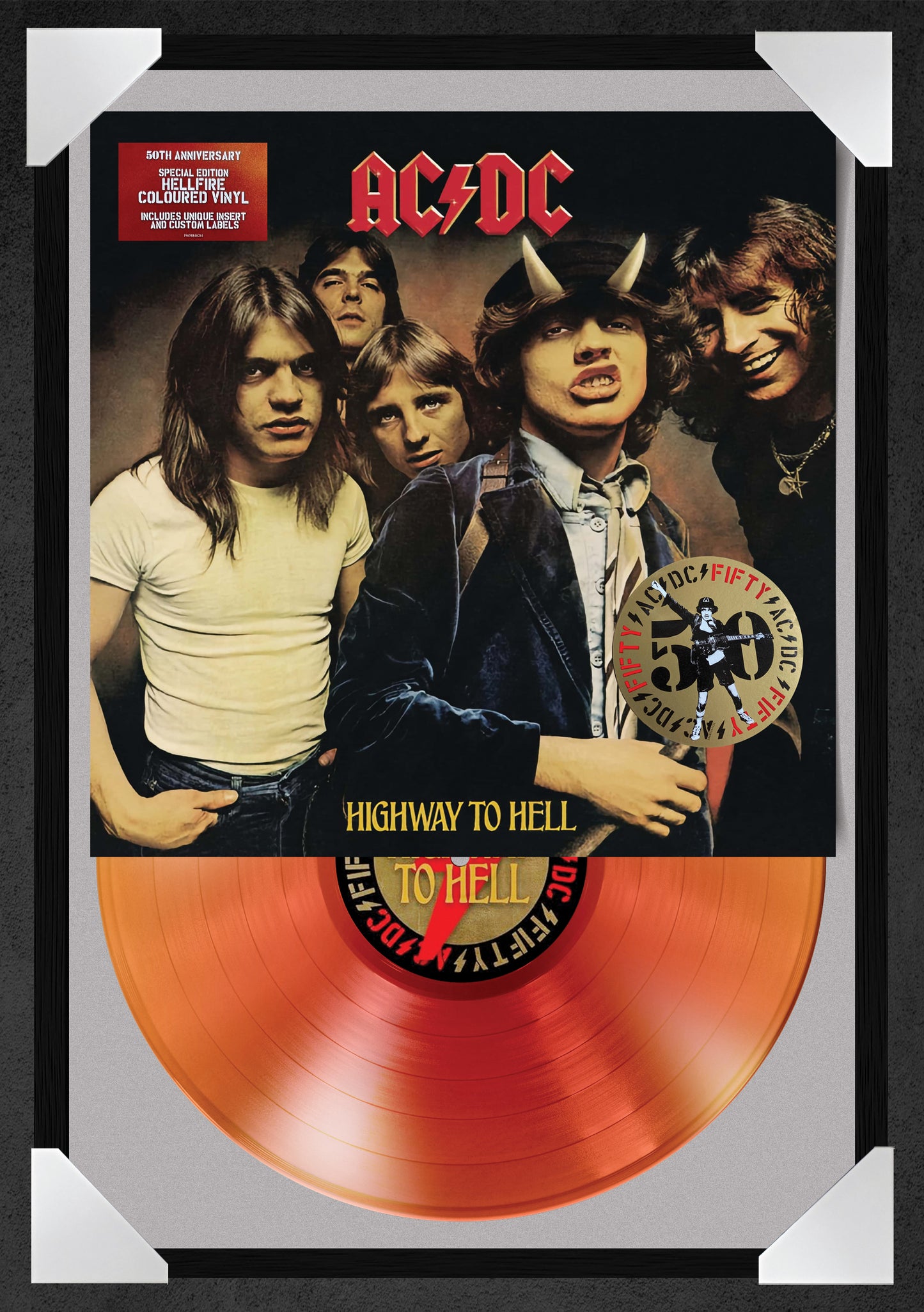 AC/DC - HIGHWAY TO HELL (12x18" GLASS FRAMED RECORD POSTER)
