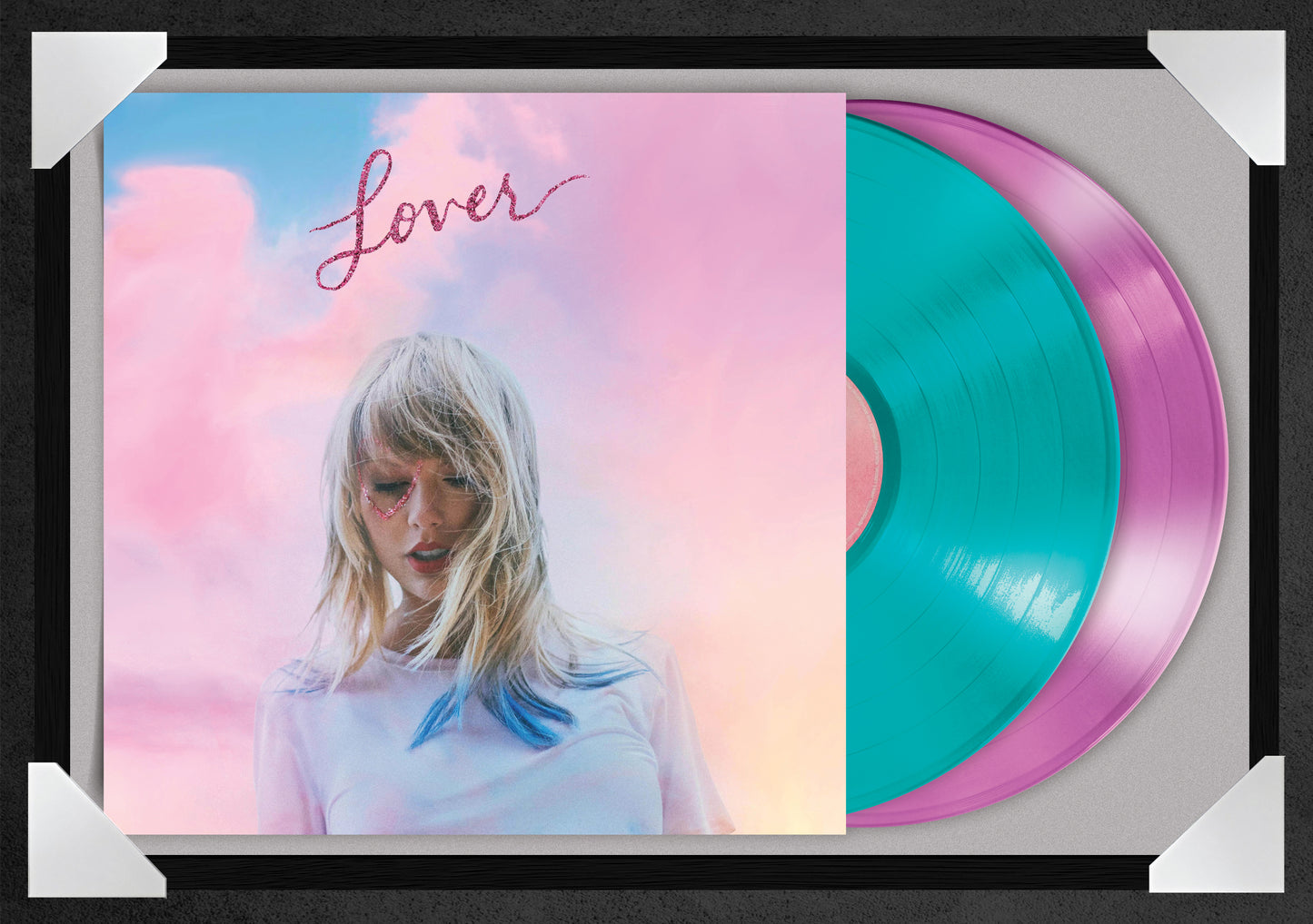 TAYLOR SWIFT - LOVER - 12x18” GLASS FRAMED RECORD POSTER