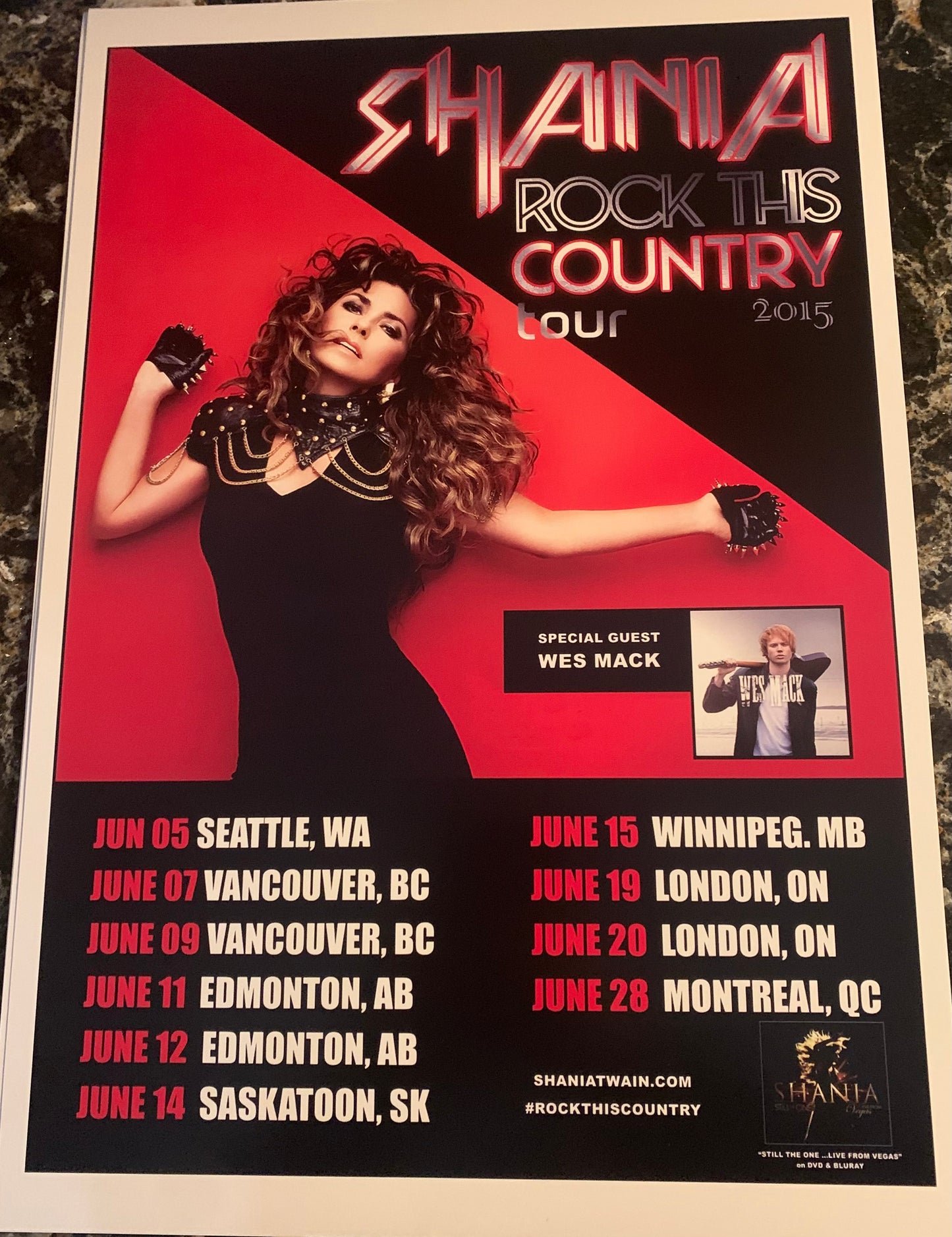 TWAIN, SHANIA Rock This Country (2015) - Concert Poster - 13 x 19 Inches