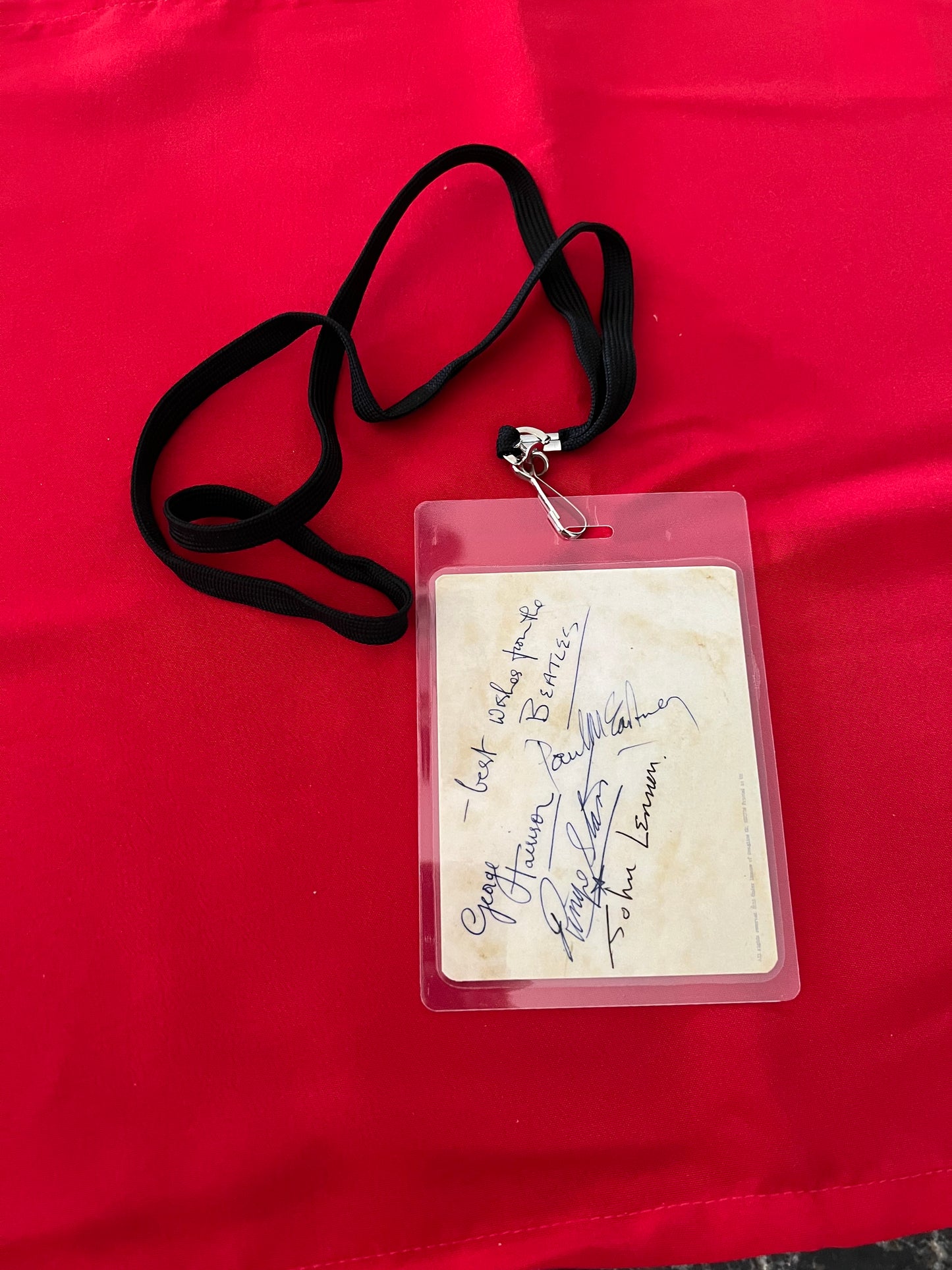 BACKSTAGE PASS- THE BEATLES HOLLYWOOD BOWL AUGUST 29 1965- LICENSED MERCHANDISE