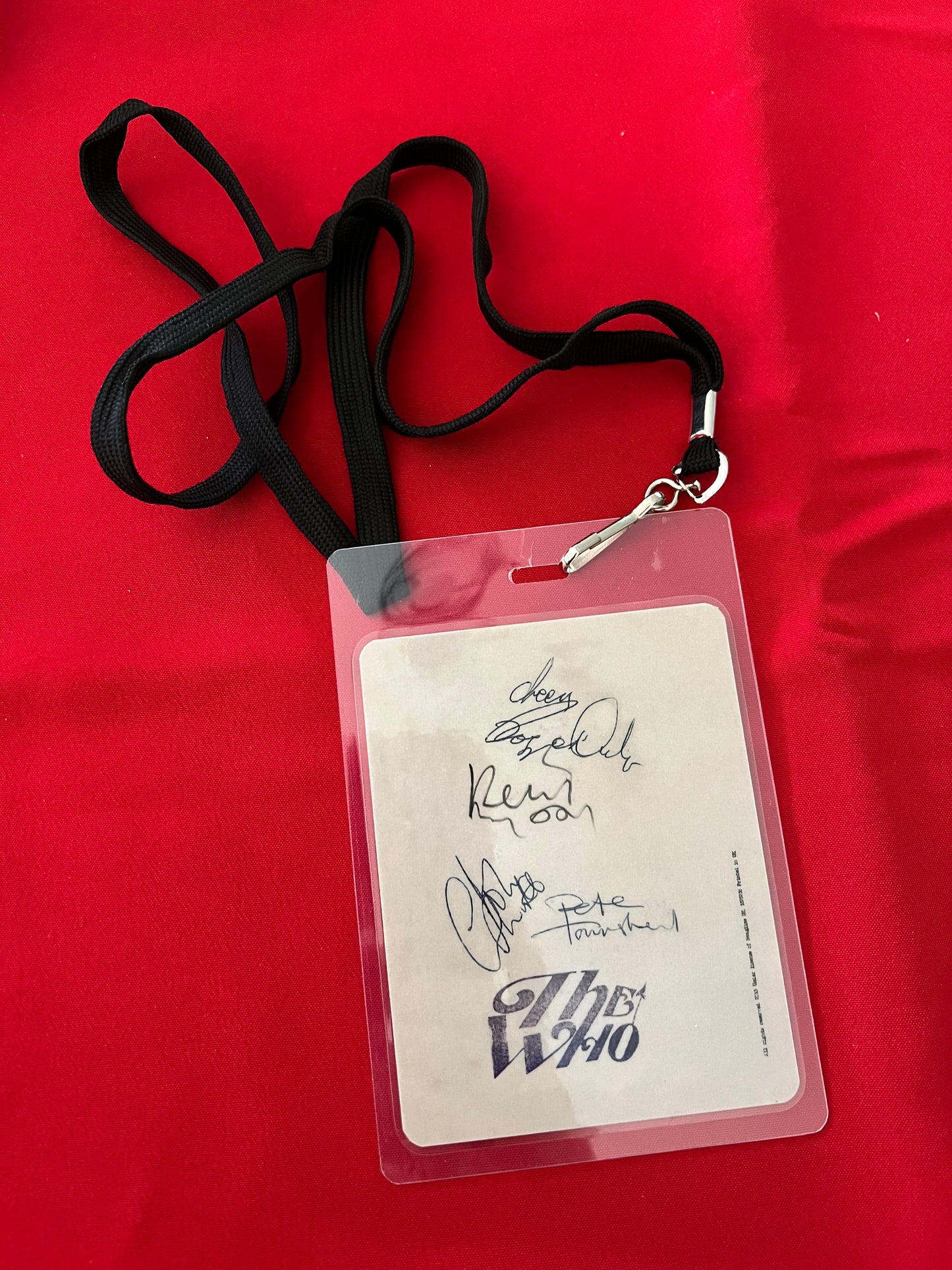 BACKSTAGE PASS- BRIMSTONE PRODUCTIONS PRESENTS THE WHO- LICENSED MERCHANDISE