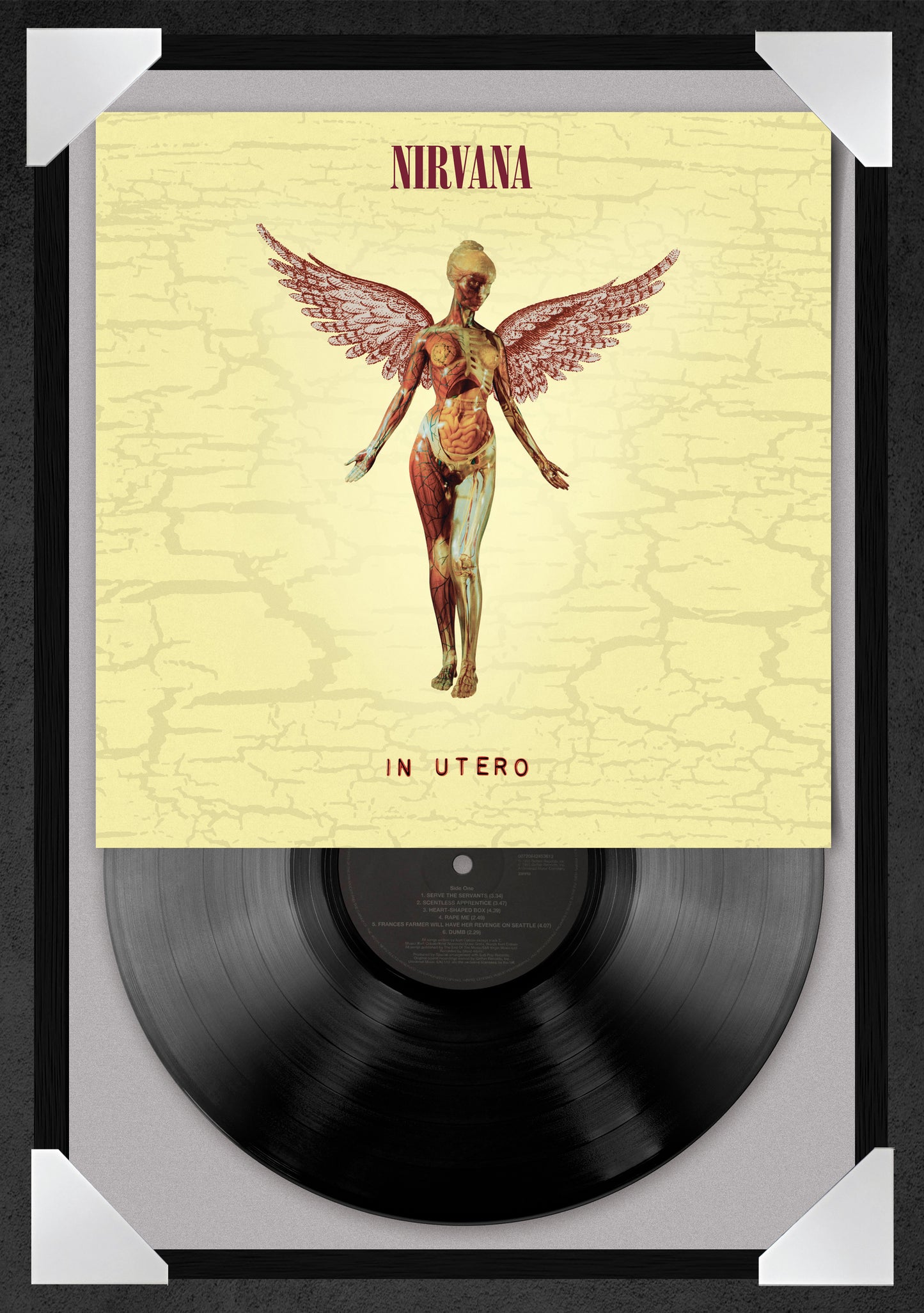 NIRVANA - IN UTERO (12x18" GLASS FRAMED RECORD POSTER)