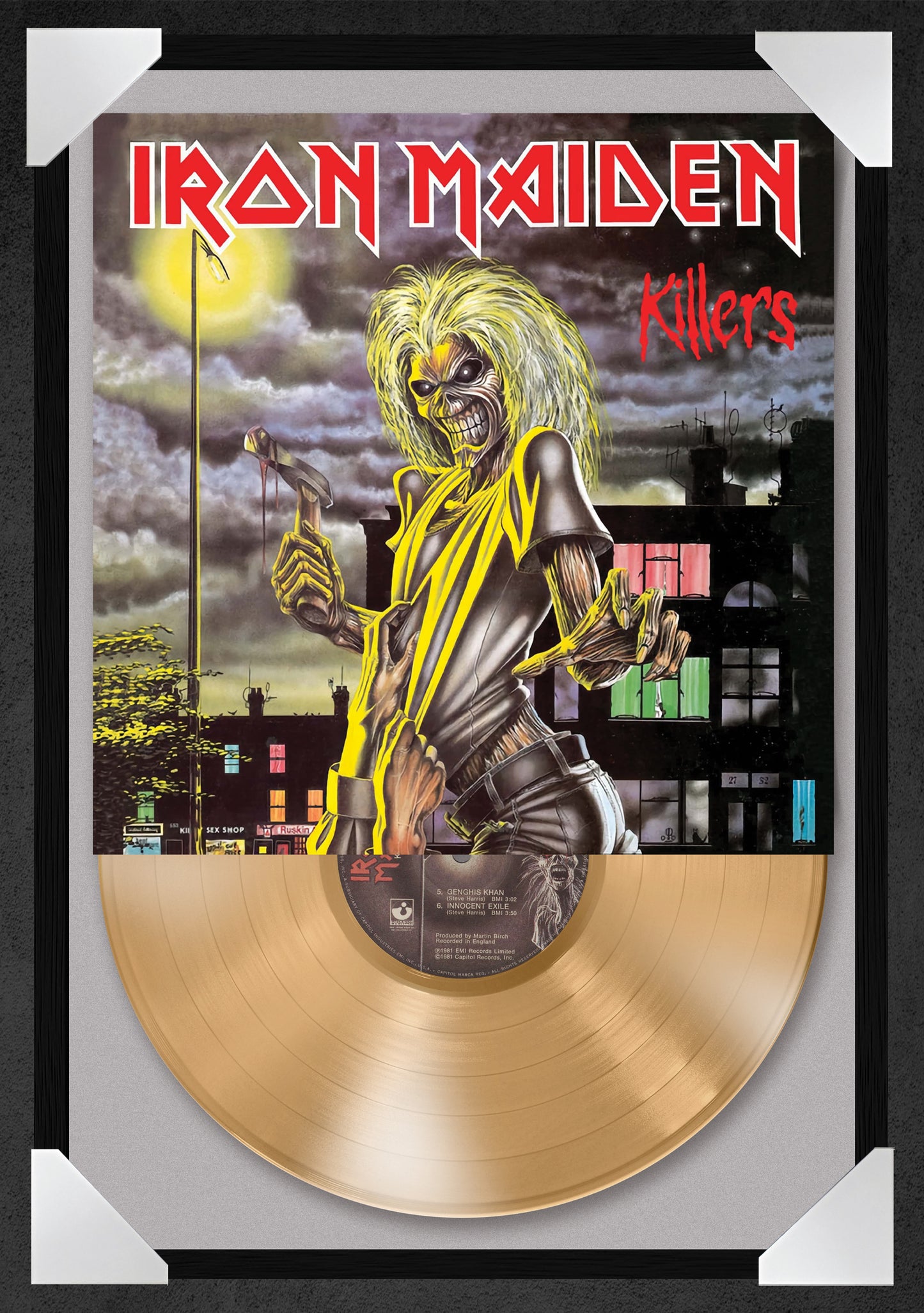 IRON MAIDEN - KILLERS - 12x18" GLASS FRAMED RECORD POSTER