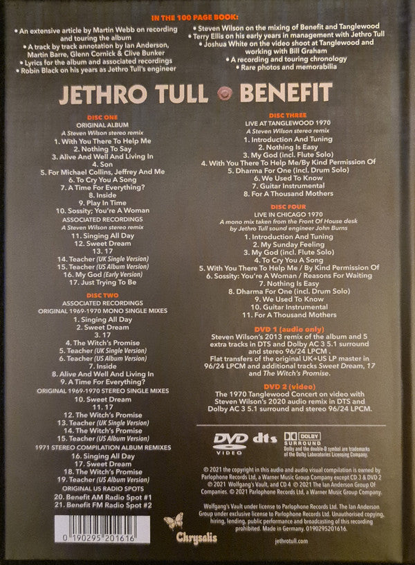 JETHRO TULL - BENEFIT 5OTH ANNIVERSARY ENHANCED EDITION 1970 ALBUM REMIXED BY STEVEN WILSON TO 5.1 SURROUND SOUND - UCD