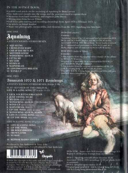JETHRO TULL - Aqualung (40th Anniversary Adapted Edition)- 1970 & 1971 REMIXED AND MASTERD BY STEVEN WILSON - CD.DVD BOOK BOXSET - *M -UCD
