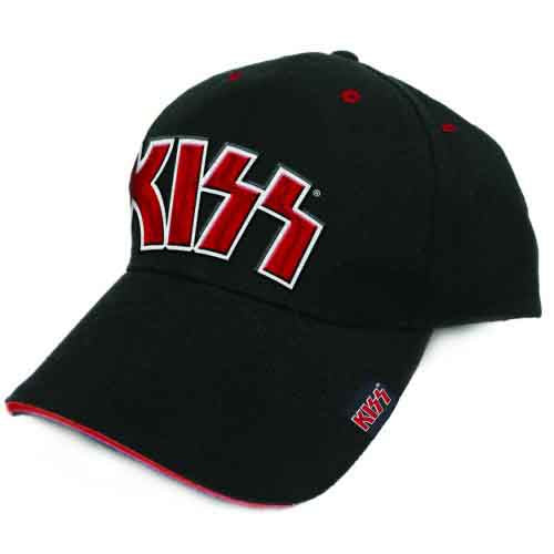 KISS - RED ON WHITE LOGO - UNISEX BASEBALL CAP