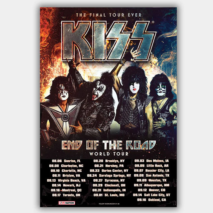 KISS - END OF THE ROAD WORLD TOUR 2019 - CONCERT POSTER 13 X 19 INCHES