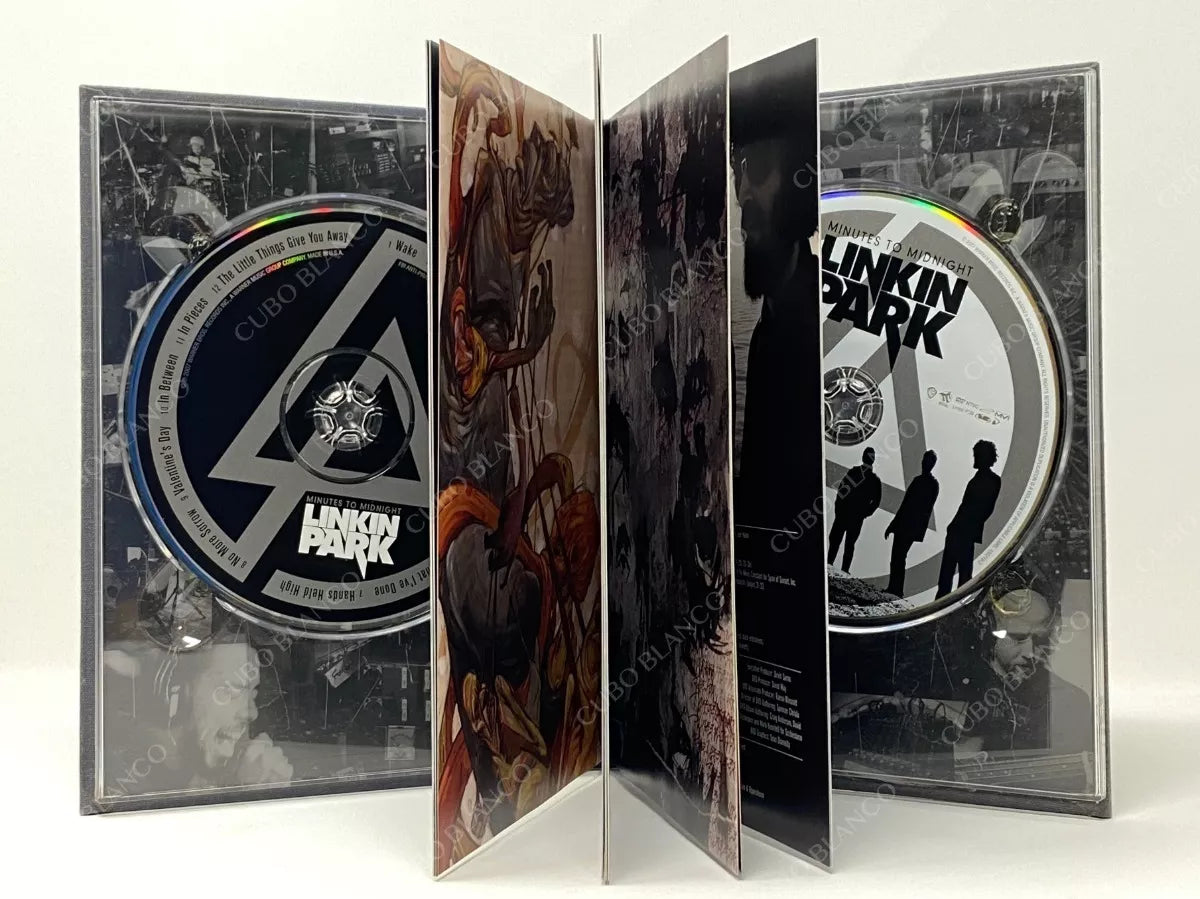 LINKIN PARK- MINUTES TO MIDNIGHT- MUSIC CD/ DVD BOOK *RARE (USED) vg+
