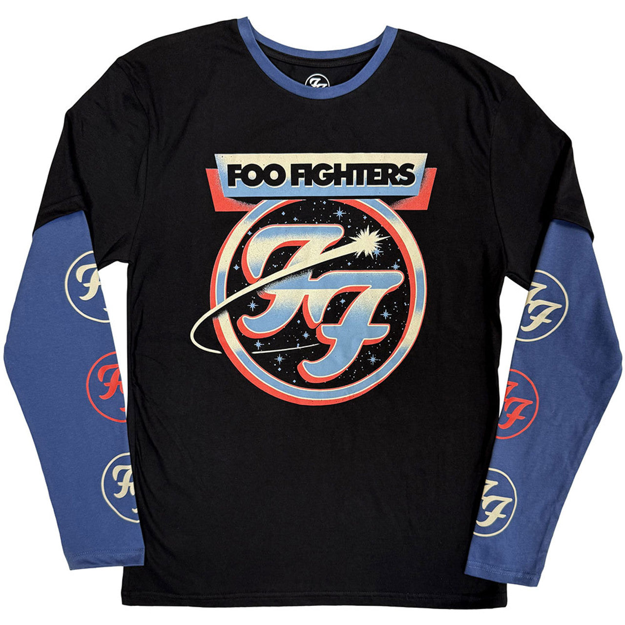 FOO FIGHTERS - LAYERED TWO COLOUR LONG SLEEVE TSHIRT "COMET" - FULLY LICENSED MERCH - LONG SLEEVE TSHIRT