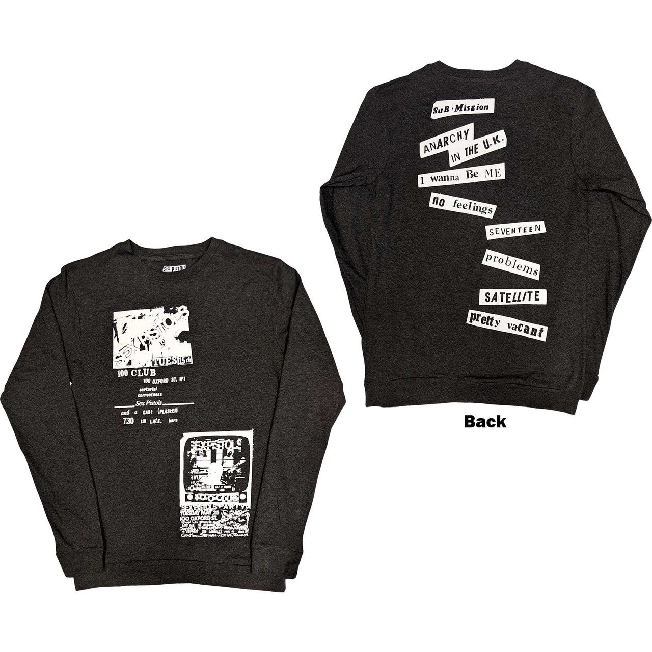 SEX PISTOLS - LONG SLEEVE - 100 CLUB - ADULT TSHIRT