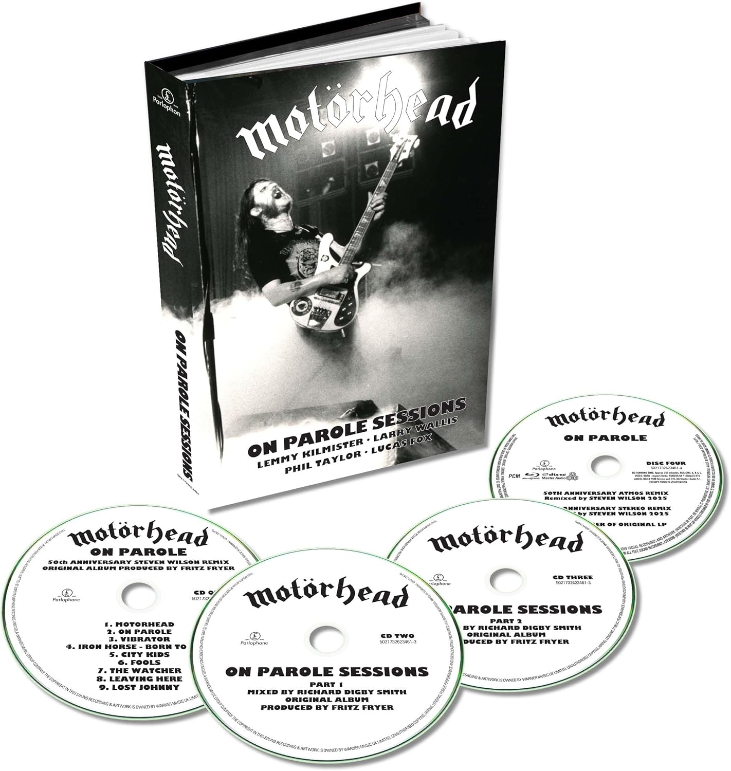 MOTORHEAD - ON PAROLE SESSIONS - 4CD DELUXE HARD COVER BOOK EDITION BLURAY - W/8. PAGE BOOK WITH PHOTOS - NEW CD