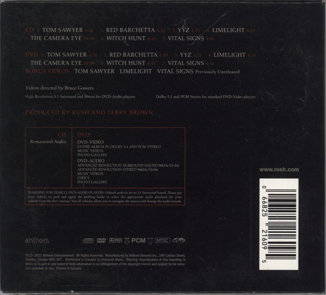 RUSH - MOVING PICTURES DELUXE CD/DVD COMBO - UCD