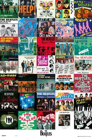 BEATLES - SINGLES - POSTER 24 X 36