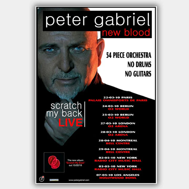 GABRIEL, PETER - SCRATCH MY BACK TOUR 2010 CONCERT POSTER 13 X 19"