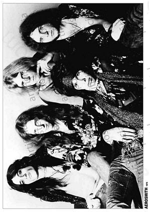 PER8523-AEROSMITH GROUP PICTURE B&W '75 - LARGE POSTER 24X36"