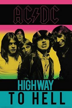 PER8989-AC/DC HIGHWAY TO HELL RETRO TOUR POSTER - LARGE POSTER 24X36"