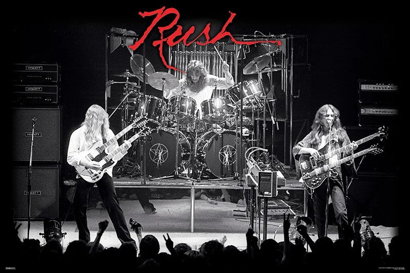 PER9418-RUSH LIVE B&W - LARGE POSTER 24X36"