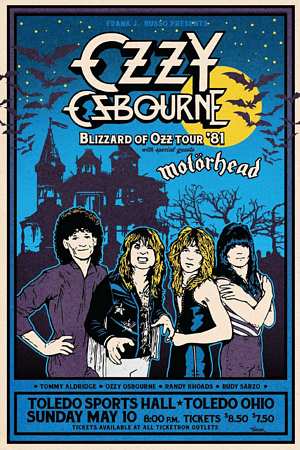 PEXR8693-OZZY OSBOURNE BLIZZARD OF OZ TOUR '81 - LARGE POSTER 24X36"