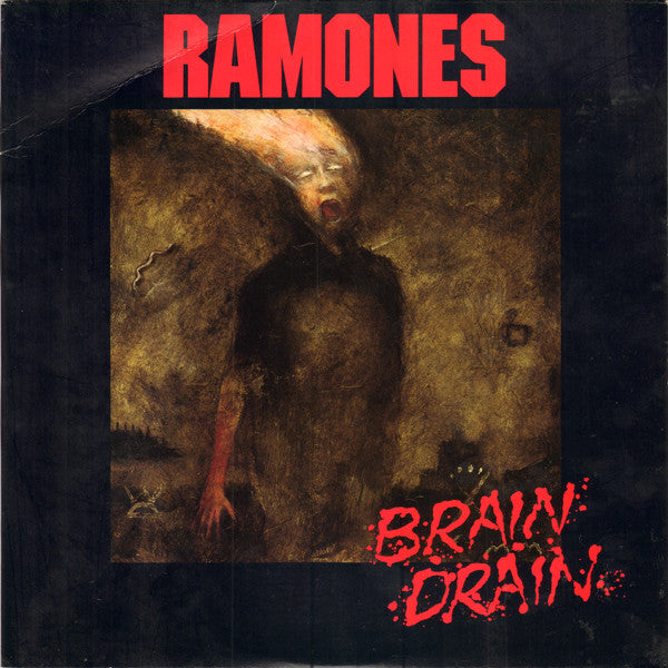 RAMONES - BRAIN DRAIN - 1989 ORIGINAL PRESSING W/ORIGINAL INNER LYRIC SLEEVE - USED VINYL