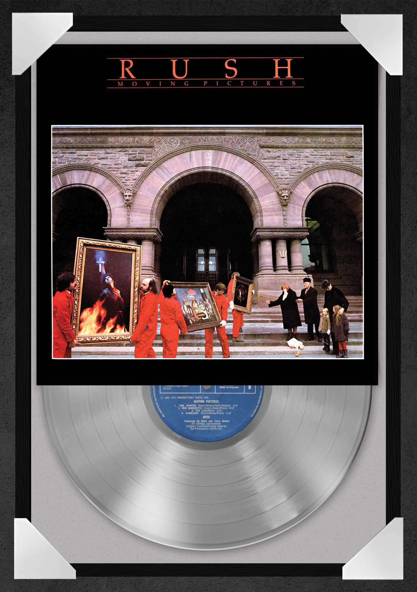 RUSH - MOVING PICTURES - 12x18" GLASS FRAMED RECORD POSTER