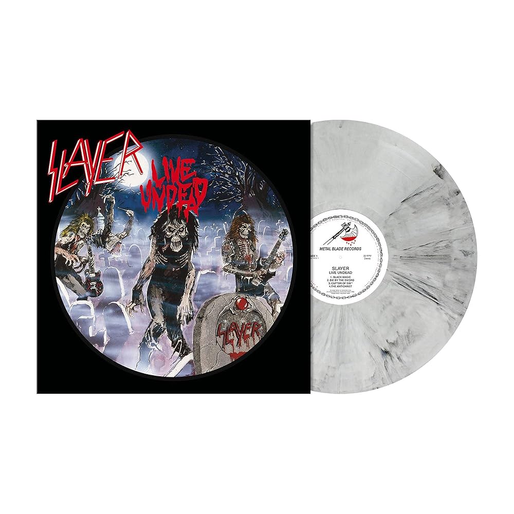 SLAYER - LIVE UNDEAD - GREY MARBLED VINYL AND LARGE POSTER