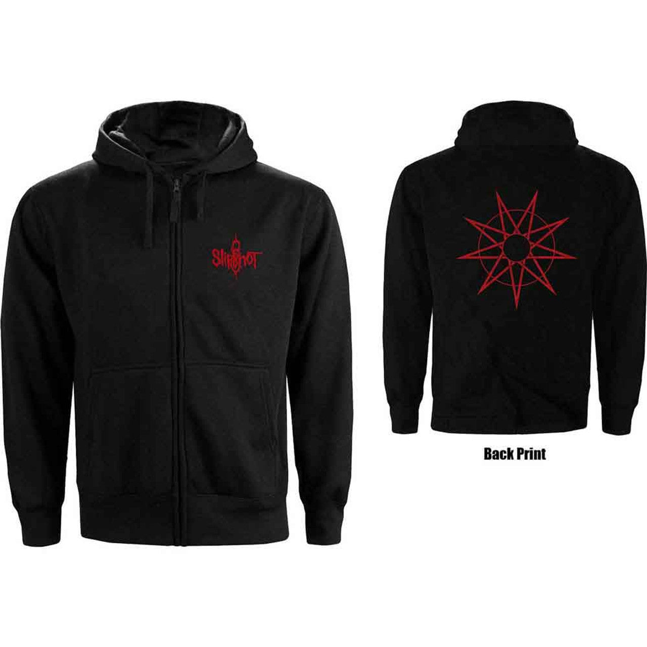 SLIPKNOT - 9 POINT STAR - FULLY LICENSED - ZIPPER HOODIE