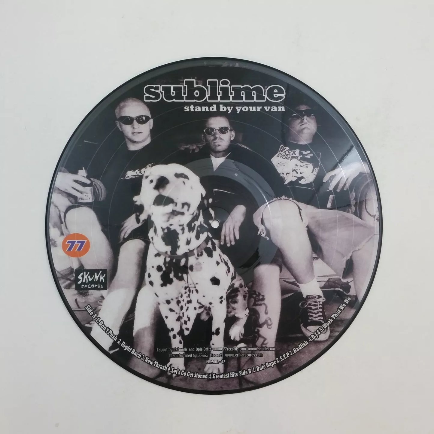 SUBLIME - STAND BY YOUR VAN - SPECIAL LIMITED EDITION W/ORIGINAL HYPE STICKER ER200212 PICTURE DISC LP VG++ 2002