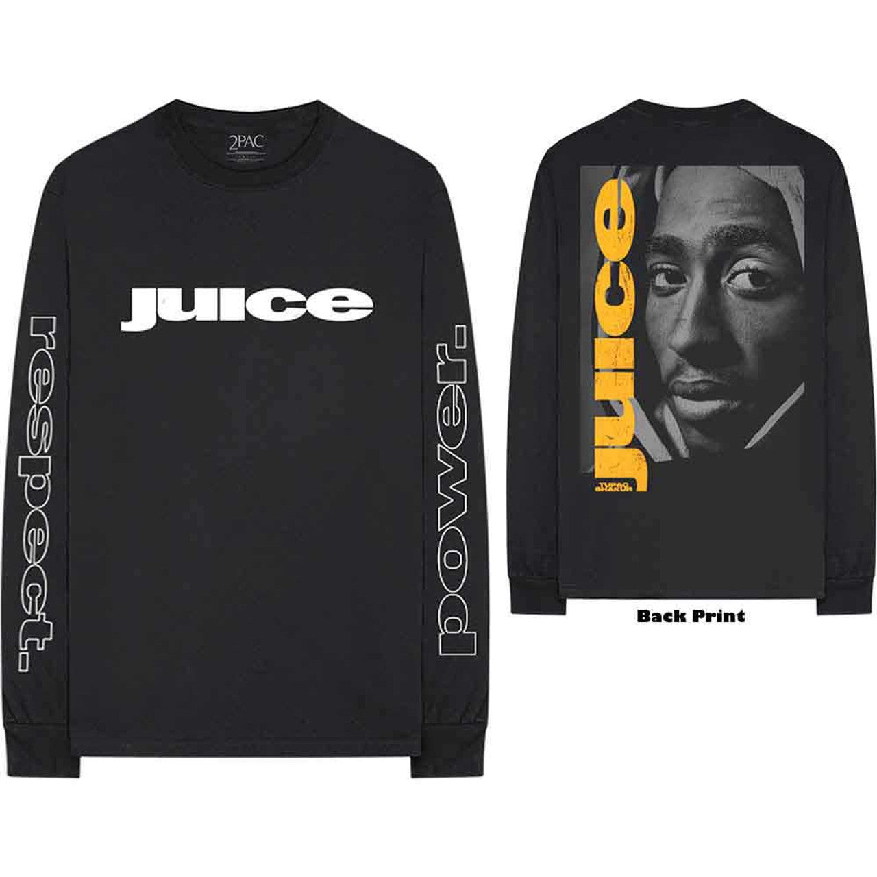 TUPAC - RESPECT - FULLY LICENSED MERCHANDISE - LONG SLEEVE TSHIRT