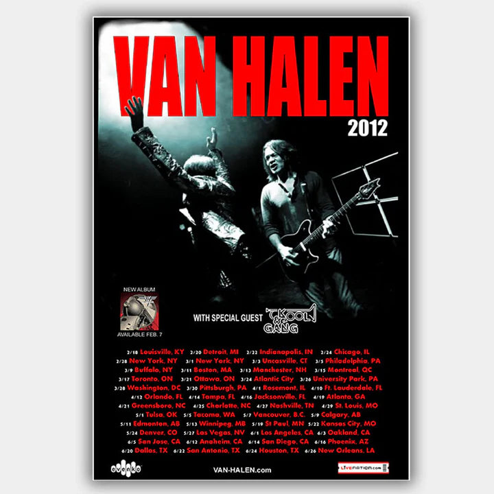 Van Halen with Kool The Gang (2012) - Concert Poster - 13 x 19 inches