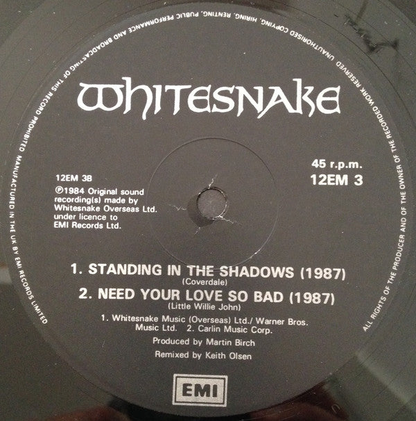 WHITESNAKE - IS THIS LOVE - ORIGINAL 1987 PRESSING - 12" SINGLE 45RPM - U.K. IMPORT* - USED VINYL