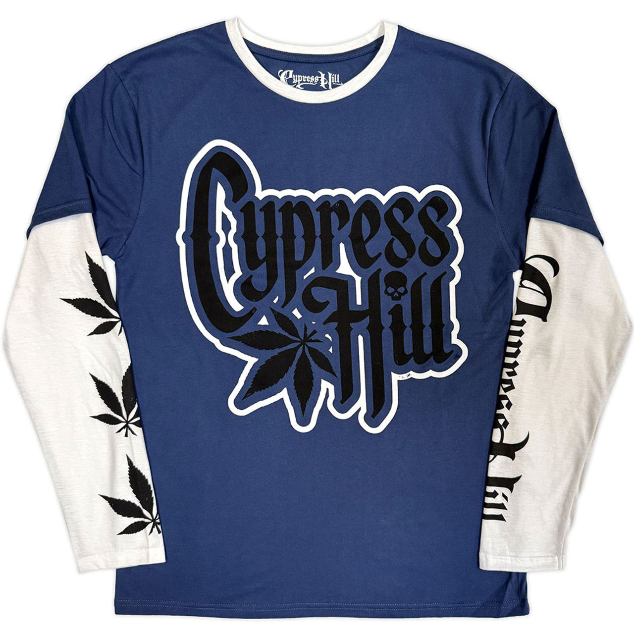 CYPRESS - LEAF & LOGO - BLUE/WHITE LONG SLEEVE TSHIRT FULLY LICENSED MERCH - TSHIRT