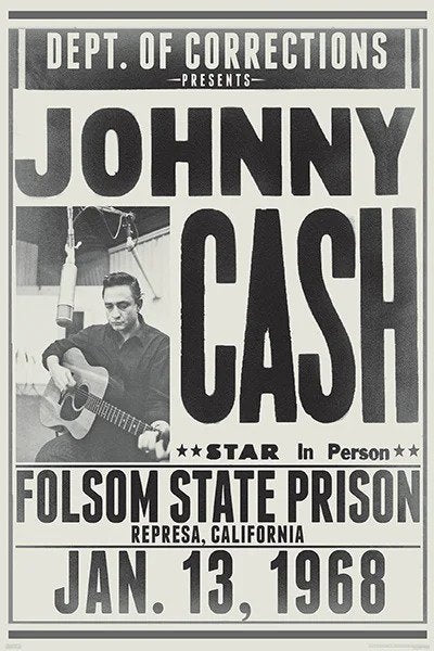 JOHNNY CASH - FOLSOM PRISON CONCERT - POSTER - 24X36"