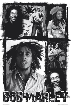 BOB MARLEY - B&W COLLAGE - POSTER - 24X36"