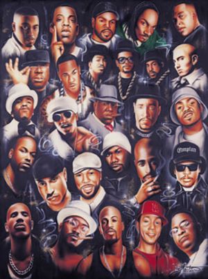 RAP LEGENDS - COLOUR COLLAGE - POSTER - 24X36"