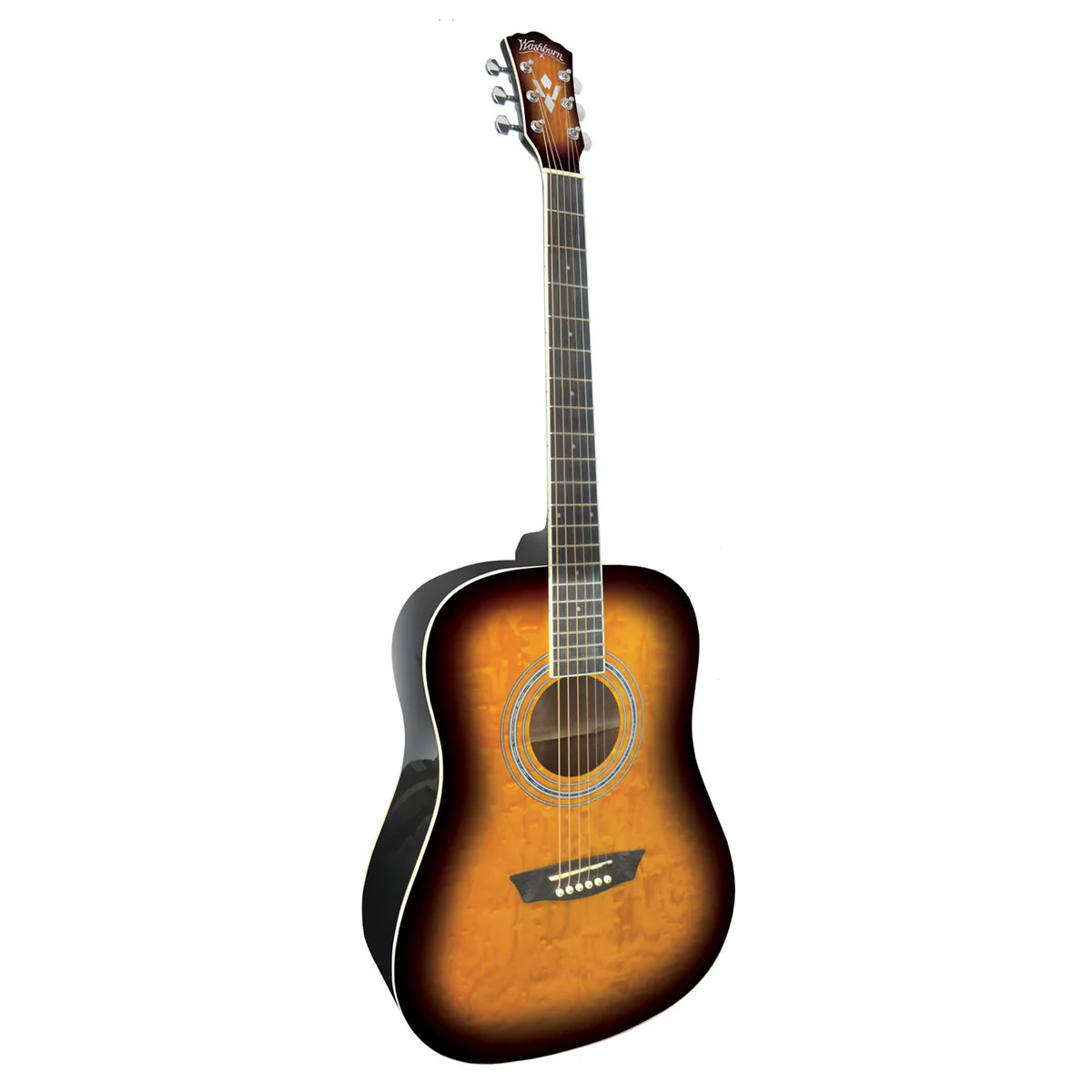 Washburn - Quilted Maple Top Vintage - Premium Acoustic Guitar with Soft Case