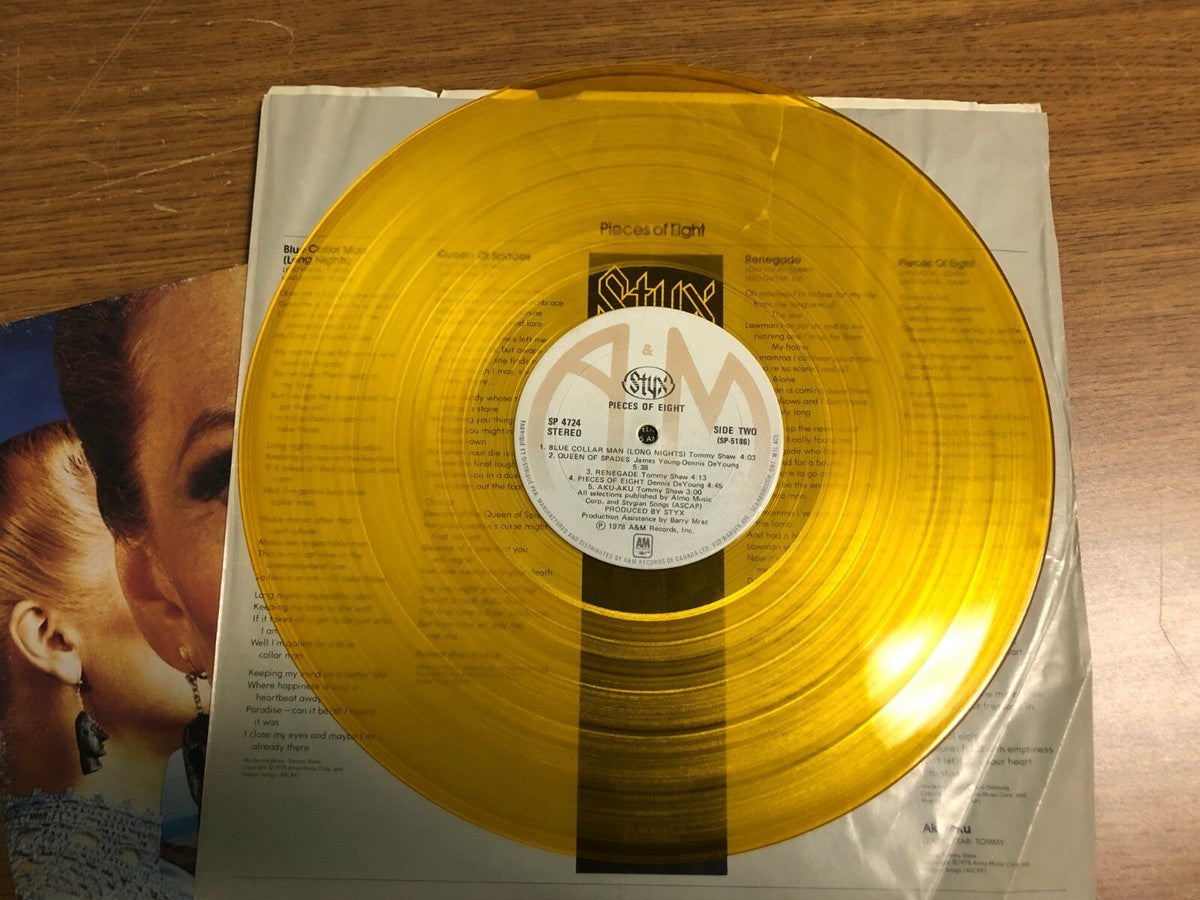 STYX - PIECES OF EIGHT - SPECIAL EDITION GOLD VINYL - Used Vinyl