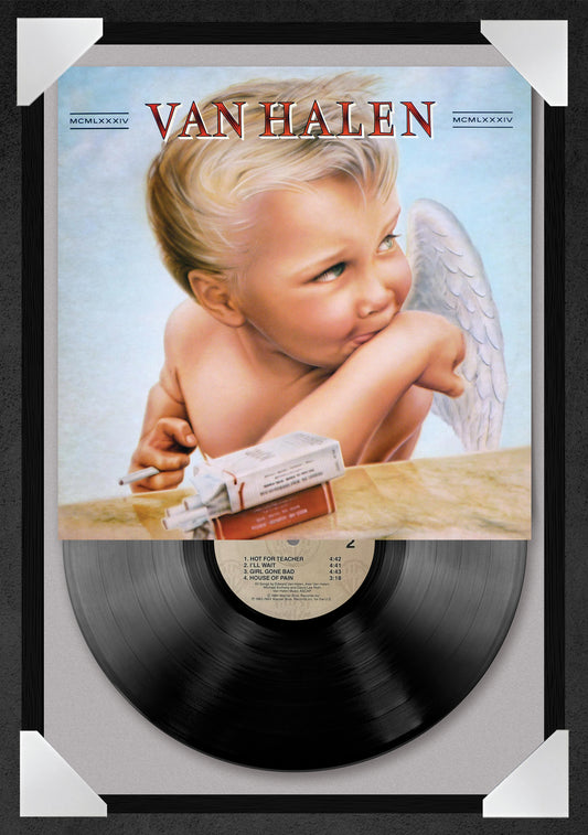 VAN HALEN - 1984 -12x18" GLASS FRAMED RECORD POSTER