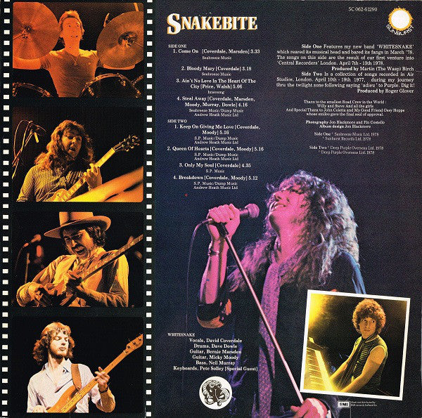 DAVID COVERDALES WHITESNAKE - SNAKENITE - 1978 ORIGINAL PRESSING - U.K. IMPORT* - VG++ - USED VINYL