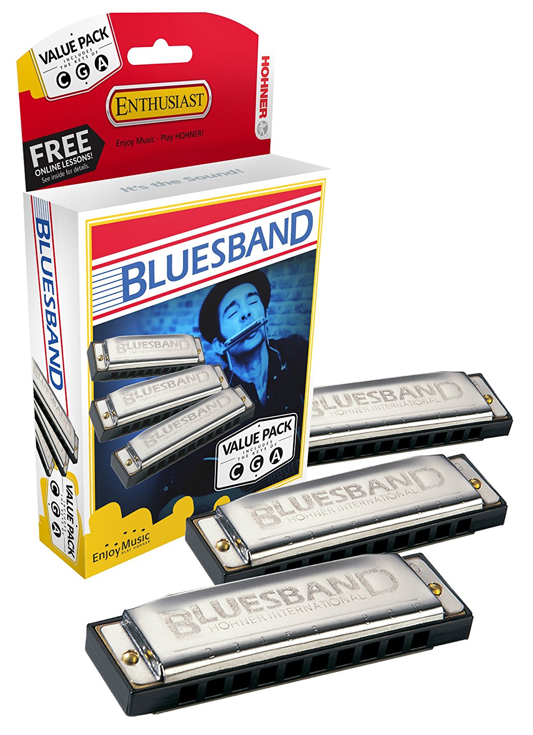 Hohner Bluesband, Pro Pack, Keys Of C, G, And A Major - HARMONICA