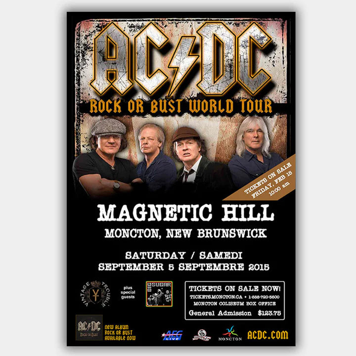 AC/DC WITH VINTAGE TROUBLE - MAGNETIC HILL 2015 - CONCERT POSTER - 13" X 19"