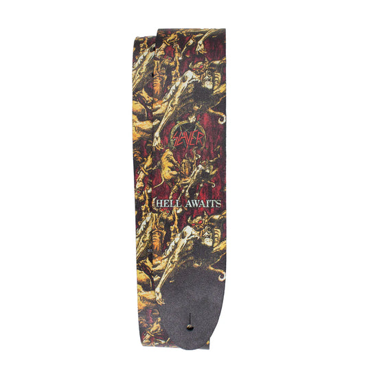 SLAYER - HELL AWAITS - LEATHER GUITAR STRAP - FULLY LICENSED MERCH - NEW